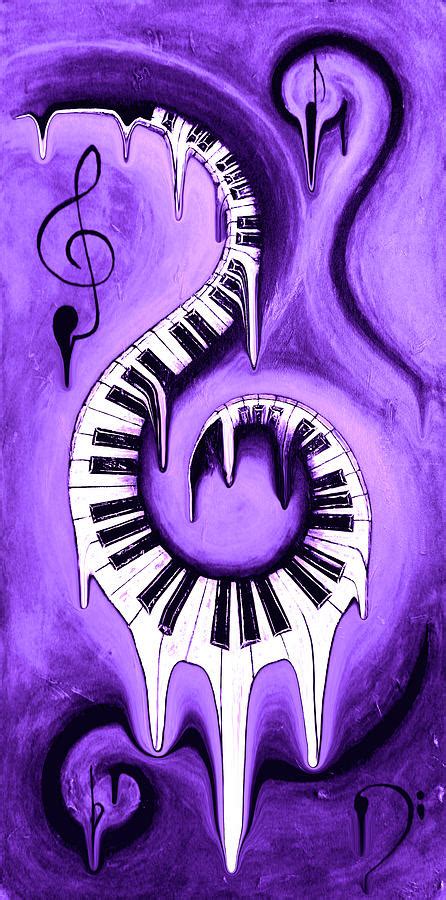 Hot Purple Swirling Piano Keys Music In Motion Mixed Media By Wayne