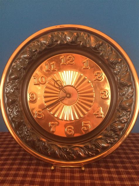1970s Coppercraft Guild Copper Wall Clock Beautifully Adorned With