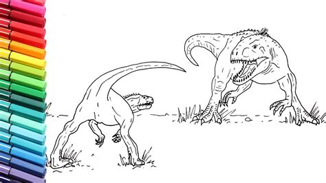Indominus Rex Vs Indoraptor Coloring Page Dinosaurier Ausmalbilder