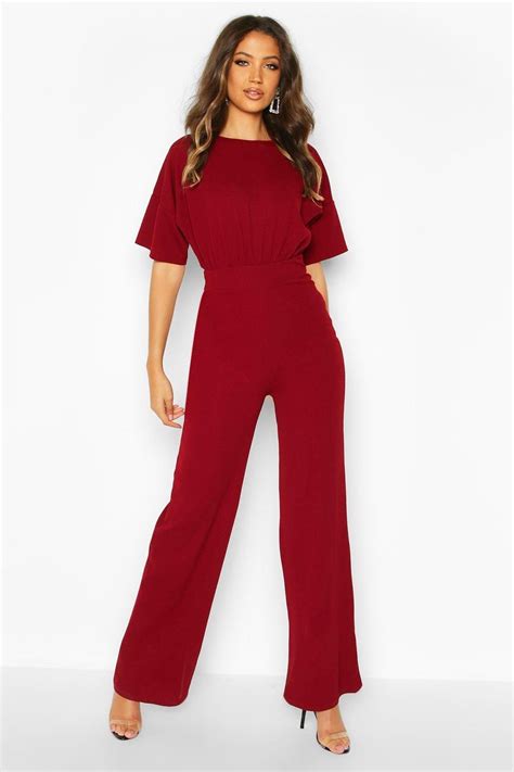 tall angel sleeve wide leg jumpsuit boohoo wide leg jumpsuit designer jumpsuits jumpsuit