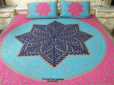 Best Designs Of Hand Embroidery Bed Sheets From Pakistan Also Called