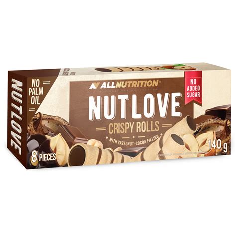NUTLOVE Crispy Rolls Hazelnut Cocoa 140g ALLNUTRITION 7 zł Opinie