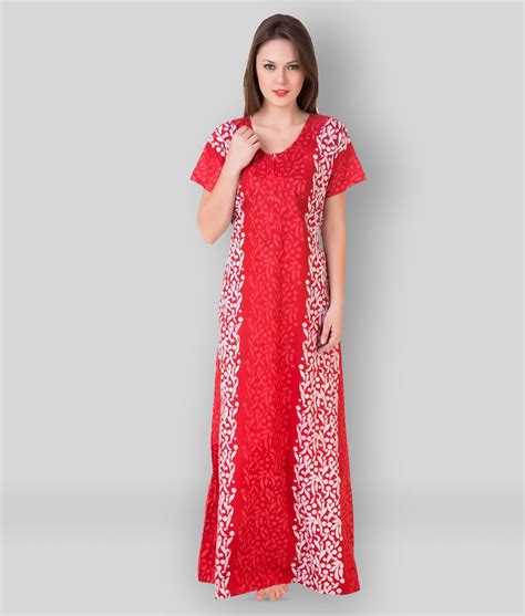 Buy Masha Cotton Nighty And Night Gowns Red Purpleblue Pack Of 3 Online At Best Price In India