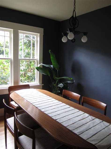 Katies House Deep Blue Walls In The Dining Room Dining Room Blue