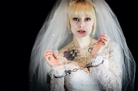 Model Bride Wedding Veil Tattoo Fetish Handcuffs Bondage Bdsm Kink Submissive Blonde 8x12 Sexy