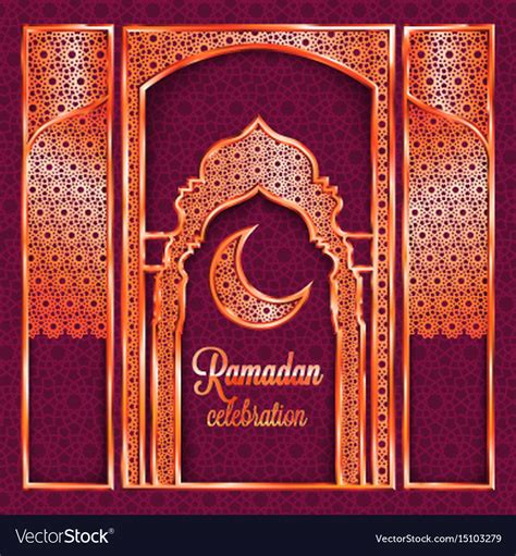 Ramadan Kareem Greeting Card Royalty Free Vector Image