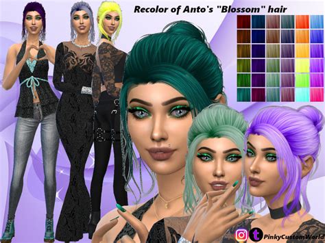 The Sims Resource Retexture Of Blossom Hair By Anto