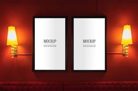 Premium Psd Mockup Of Display Frame Movie Poster Cinema Light Box