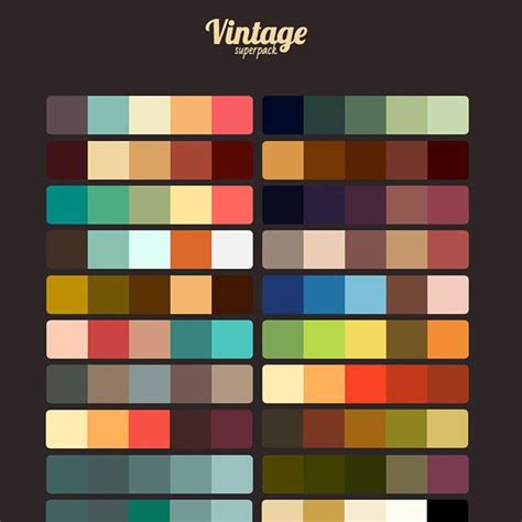 Vintage Superpack Color Palette From Image Vintage Colour Palette