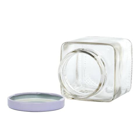 24ea 7 Oz Square Glass Jar With Lid Width 2 34 By Paper Mart