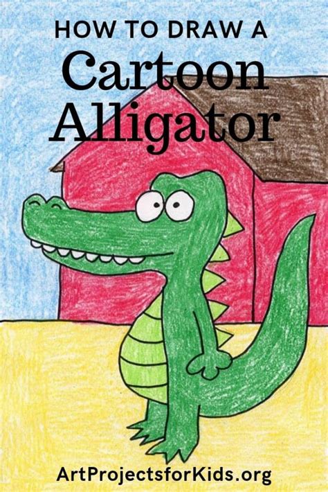 How To Draw A Cartoon Alligator Art For Kids Hub Art