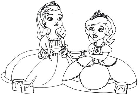 Sofia The First Coloring Pages Tea Cups Party Sofia The First Coloring Page
