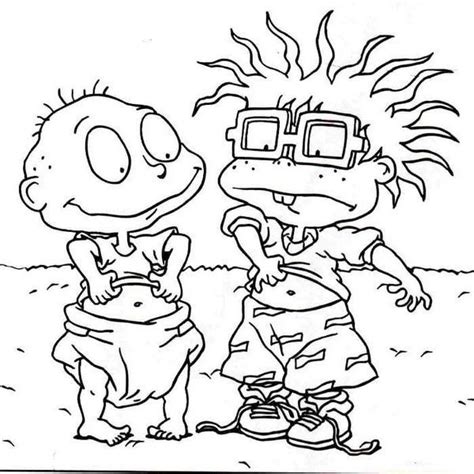 Rugrats And Tommy Pickles Coloring Page Cartoon Coloring Page Cute