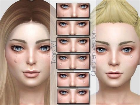 Msq Sims Tears V1 Children Version Sims Sims 4 Sims 4 Cc Makeup