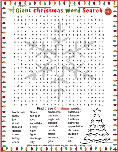 Christmas Word Search Puzzle Free Printable Word Search Puzzle
