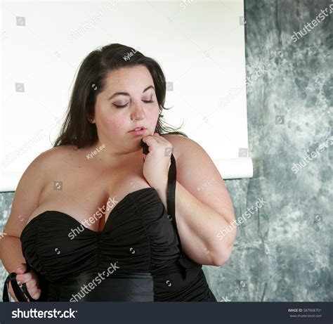 Plus Size Bbw Brunette Woman Posing Stock Photo Edit Now