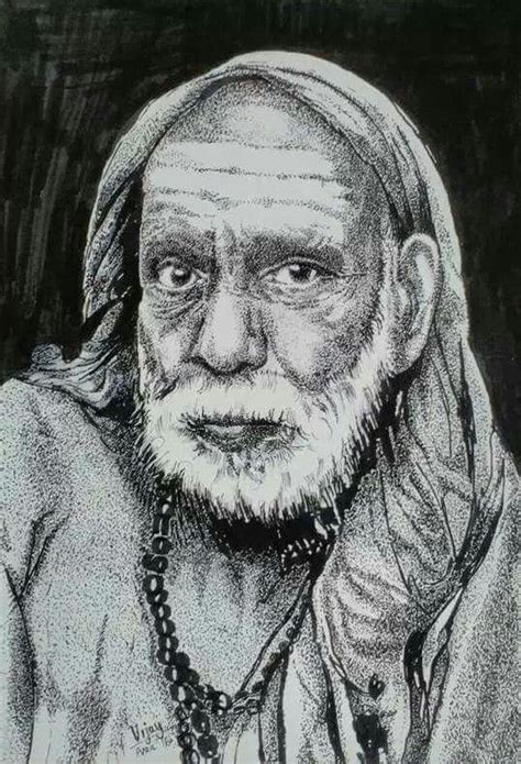 Mahaperiyava Black Pen Drawing Pen Drawing Drawings