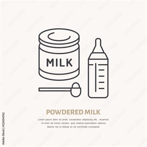 Modern Vector Line Icon Of Powdered Milk Dry Drink Linear Illustration