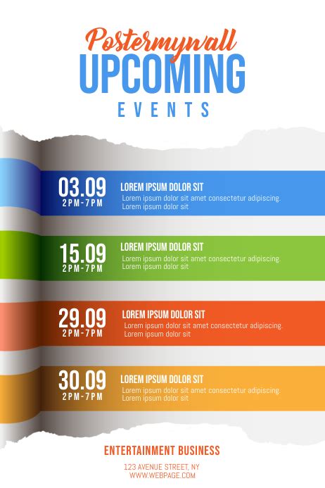 Upcoming Events Schedule Calendar Flyer Template Postermywall
