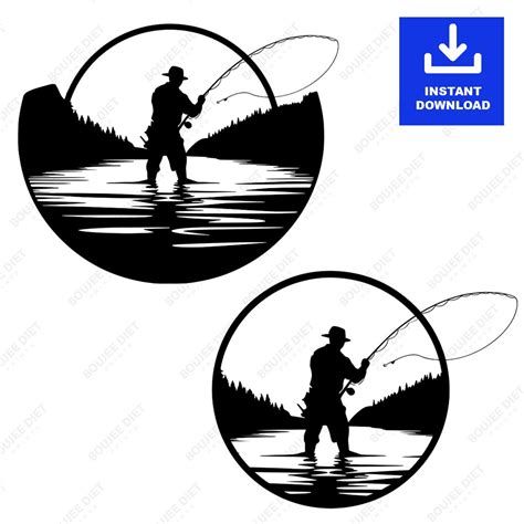 Fisherman In Fly Fishing Svg Png  Fishing Svg Cricut Cut File Fly