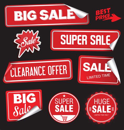 Collection Of Sale Stickers With Rounded Corners Vector Art At Vecteezy
