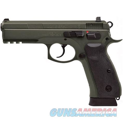 Cz 75 Sp 01 Od Green 9mm 46 Black Rubber Grip For Sale