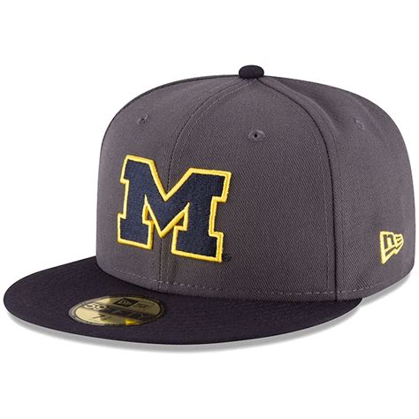 New Era Michigan Wolverines Graphitenavy Basic 59fifty Fitted Hat