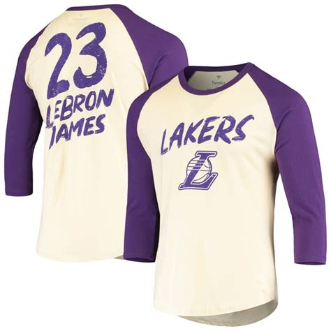 Lebron James Los Angeles Lakers Fanatics Branded Raglan 34 Sleeve T