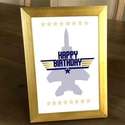 Top Gun Happy Birthday Sign Diy Decorations A Touch Of La