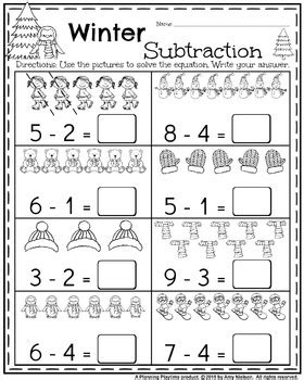 Worksheets » kindergarten and grade 1. Kindergarten Math and Literacy Printables - January by ...