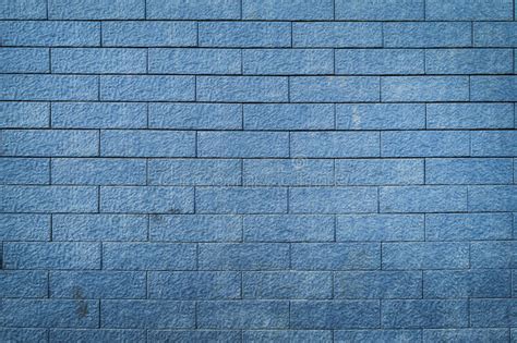 Brick Wall Texture Background Blue Color Stock Photo