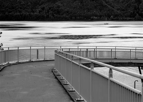 Free Images Dock Black And White Pier River Walkway Railing Line Reflection Transition