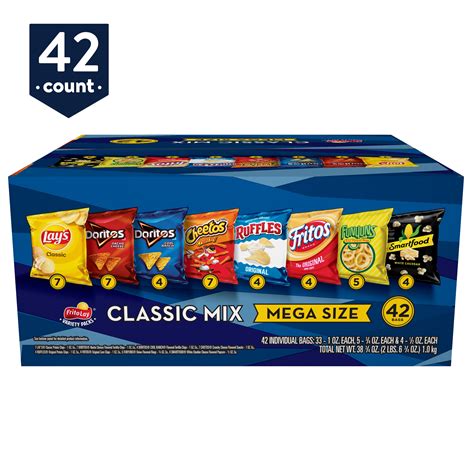 Frito Lay Classic Mix Chips Variety Pack 38 75 Oz 42 Count Walmart