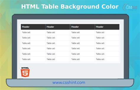 Html Table Background Color Csshint A Designer Hub