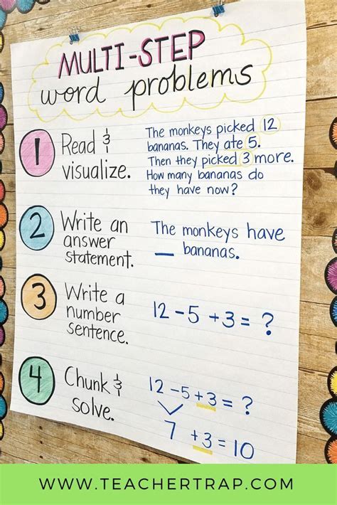 Our grade 1 word problem worksheets relate first grade math concepts to the real world. Mastering Multi-Step Word Problems - Teacher Trap | Multi ...