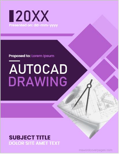 Autocad Drawing Cover Pages Download Edit And Print Pages