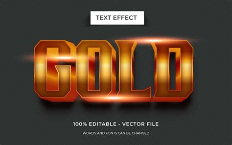 Premium Vector Editable Text Effect Gold Text Effect