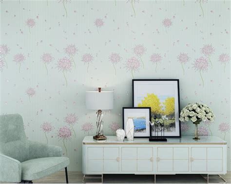 Beibehang Wallpaper Roll Simple Wallpaper 3d Non Woven Dandelion