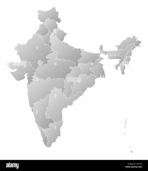 Political Map Of India With The Several States Where Puducherry Is