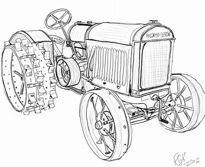 Tractor Deere John Drawings Sketches Coloring Doble