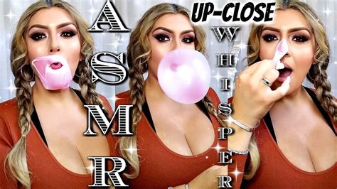 ASMR Up Close Whisper Bubble Gum Chewing YouTube