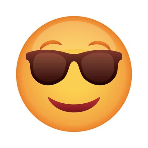 Emoji Face Classic With Sunglasses Flat Style Icon 2475930 Vector Art