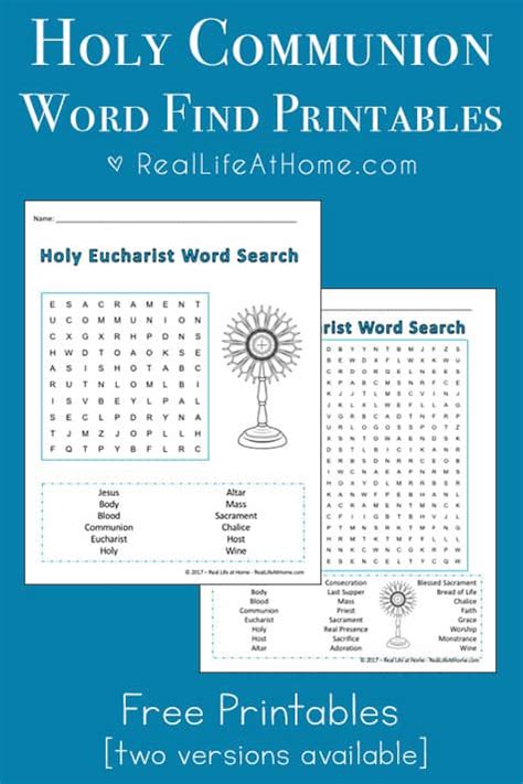 Holy Communion Word Search Printable Perfect For First Communion Students