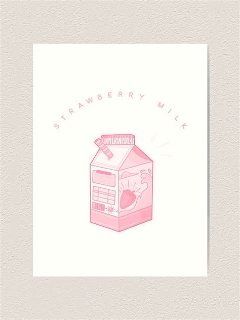 Strawberry Milk Milk Carton Aesthetic Art Print By Ourtinyinfinite