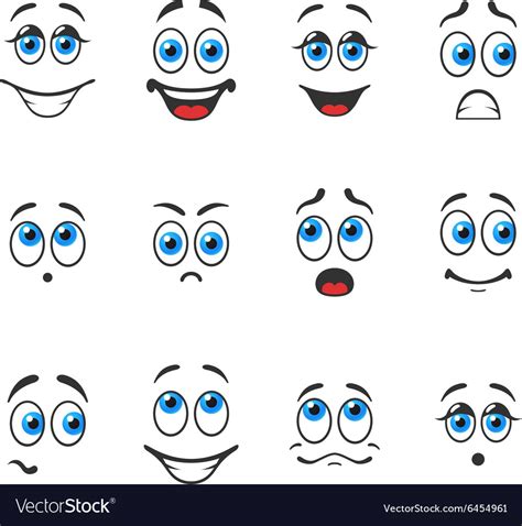 Emotions With Eyes Royalty Free Vector Image Vectorstock