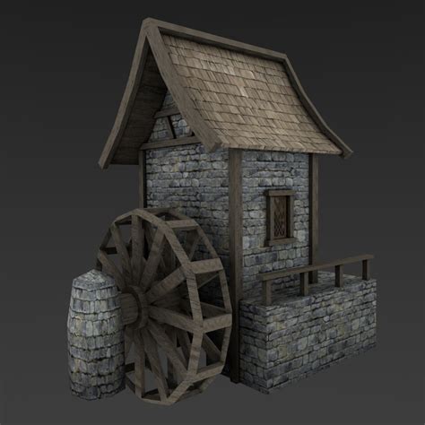 Medieval Watermill 3d Turbosquid 1292954