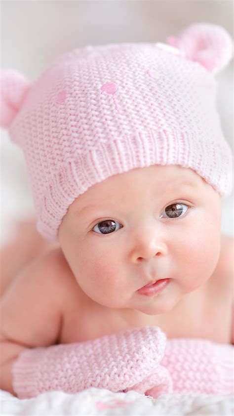 Cute Baby Live Pink Winter Cap Hd Phone Wallpaper Peakpx