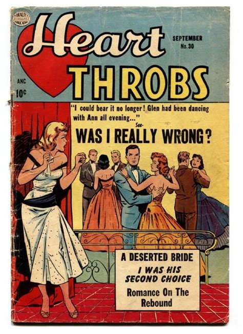 heart throbs 30 comic book 1954 quality spicy good girl art romance comic books golden age