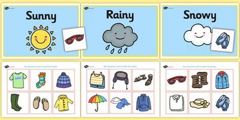 Weather Clothes Sorting Activity Preschool Weather Weather