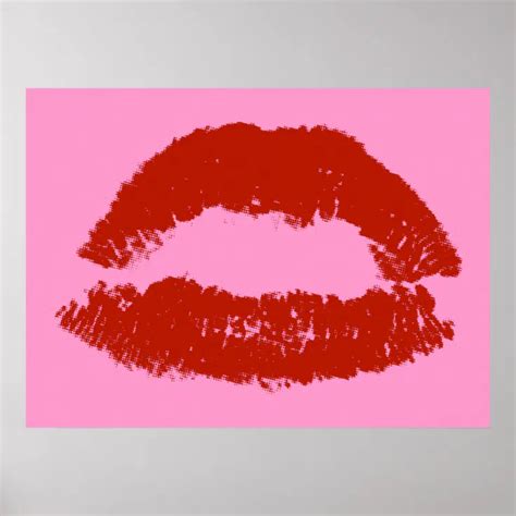 Red Pop Art Lips Poster Zazzle